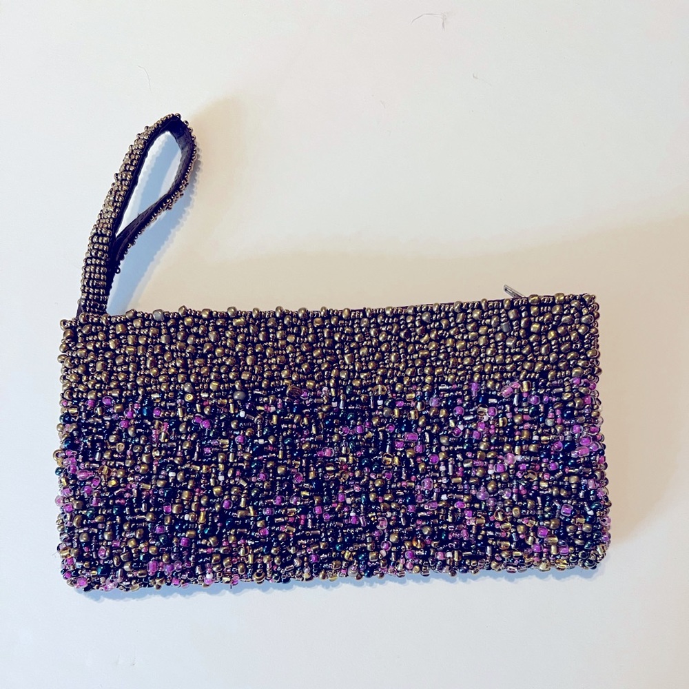 Hand beaded wristlet